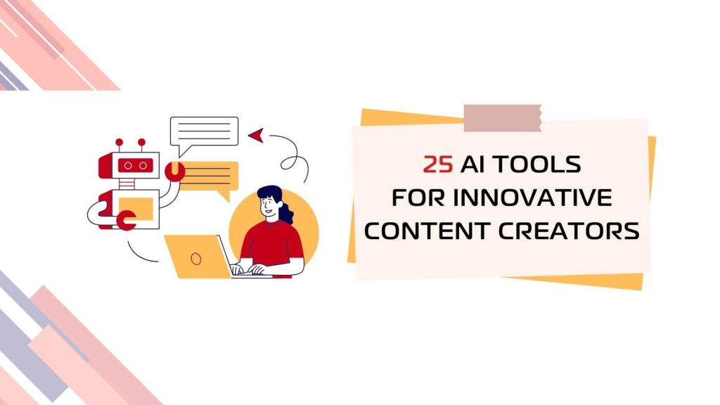 person working on computer with help of AI and text 25 AI Tools for Innovative Creators